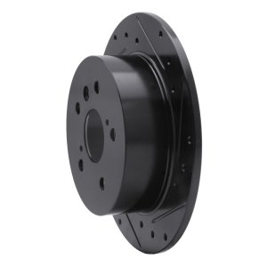 Lexus ES300H Brake Rotor (1) - Rear Right - R1 Concepts - Drilled & Slotted - Black - `12-`18